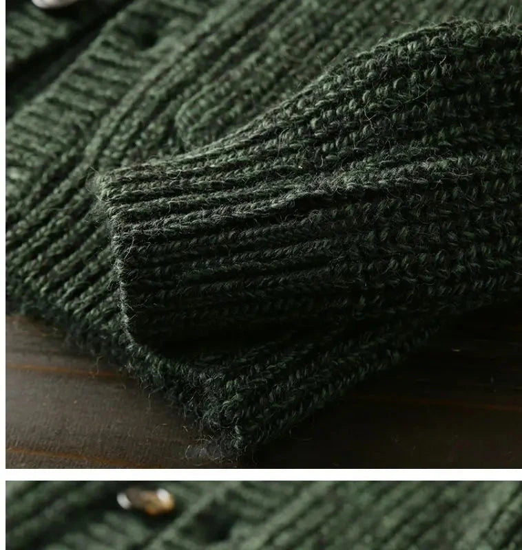 American High-end Knit Cardigan Men's Stand Collar Sweater Cardigan Korean 2025 New Spring Autumn New Sweater Button Jacket Chic voguable