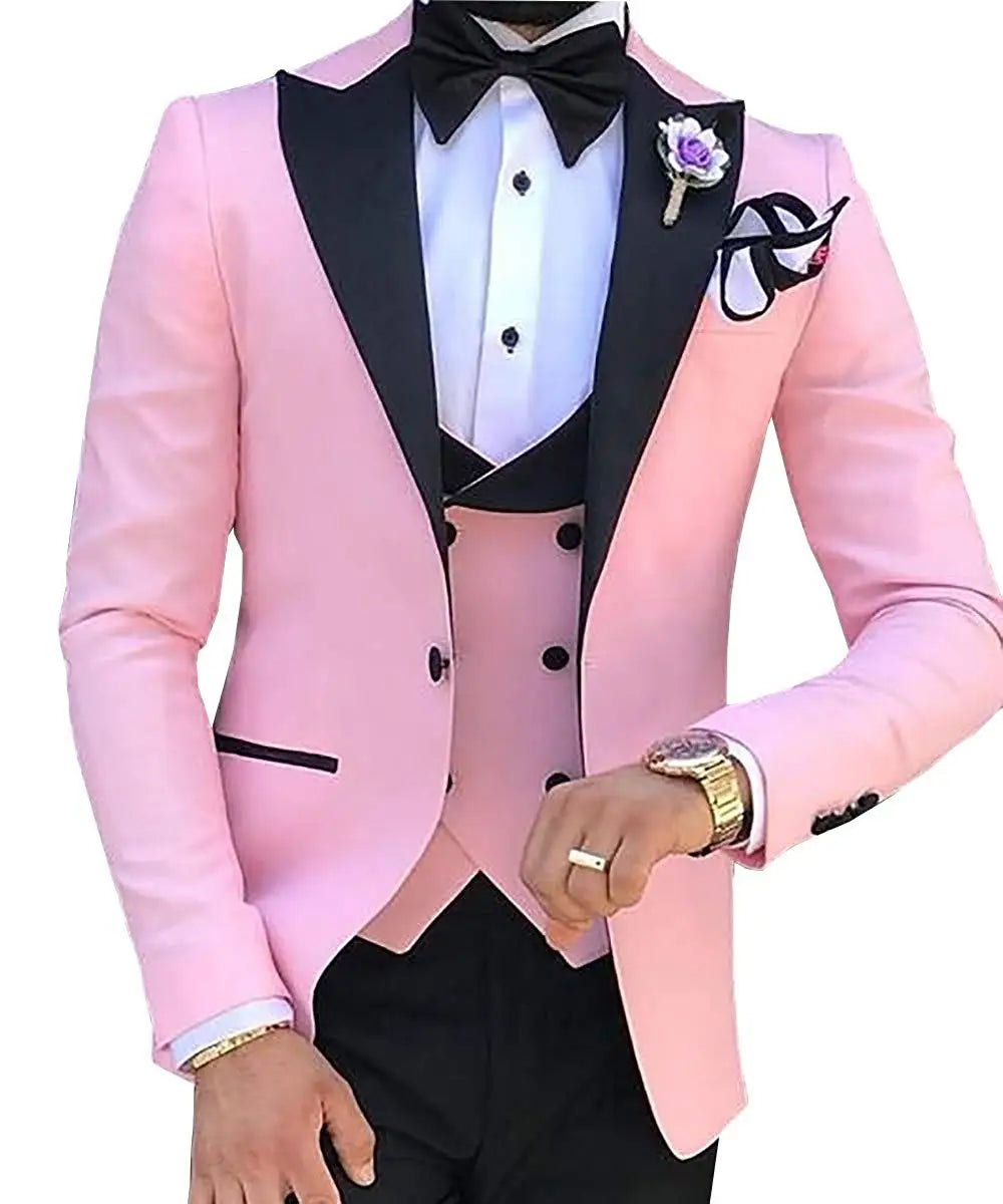 Voguable  Made Terno Slim Groom Tuxedos Wedding Men Suit Terno Masculino (Jacket+Pant+Vest) Mens's 3 Pieces Suits For Men voguable