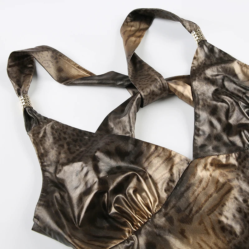 Voguable Vintage Leopard Print Camisole Y2K Aesthetic Sleeveless Crop Tops Women Summer 2024 Sexy Coquette Tank Top Harajuku voguable