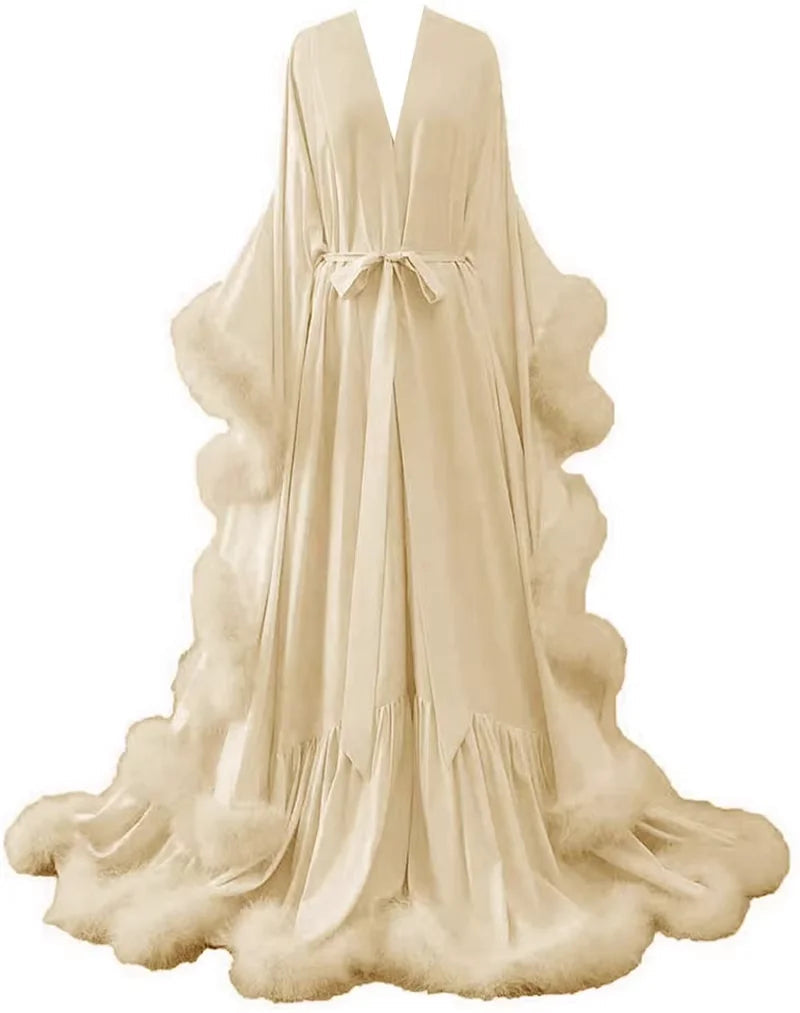 Voguable  Autumn Winter Women's Sexy Tight Fashionable Sleeveless Shawl Wedding Dress Waist Tied Silk Underwear Multi-Color Accessories voguable