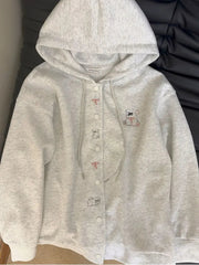 Cartoon Embroidery Cute Hoodies Women Vintage Oversize Loose Long Sleeve Sweatshirts Preppy Style Kawaii Japan Lady Outwear Tops voguable