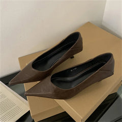 Voguable  Spring Design Leopard Print Woman Pumps Pointed Toe Thin Low Heels Elegant Party Female Shoes voguable