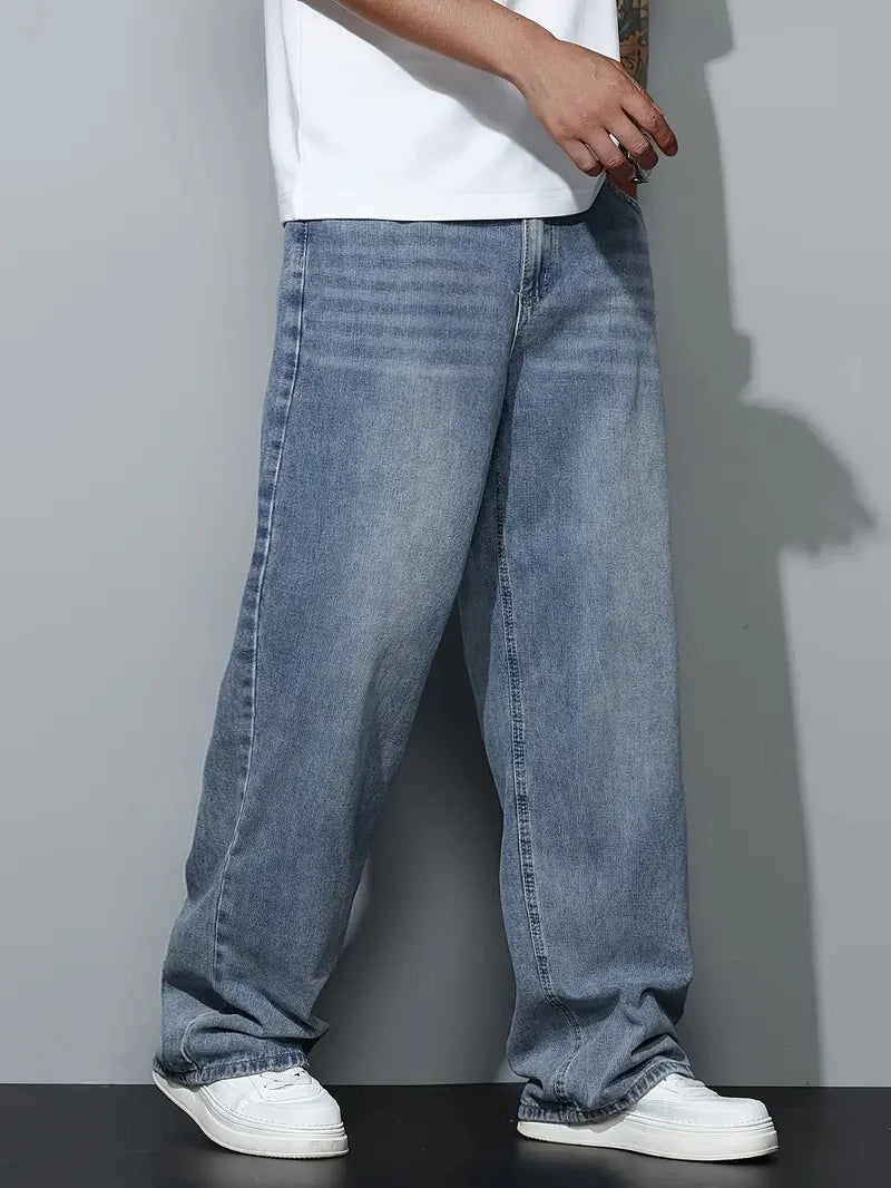 Voguable  Men's Baggy Jeans Relaxed Fit Loose Straight Leg Trousers for Casual Streetwear Daily Oversized Denim Pants voguable