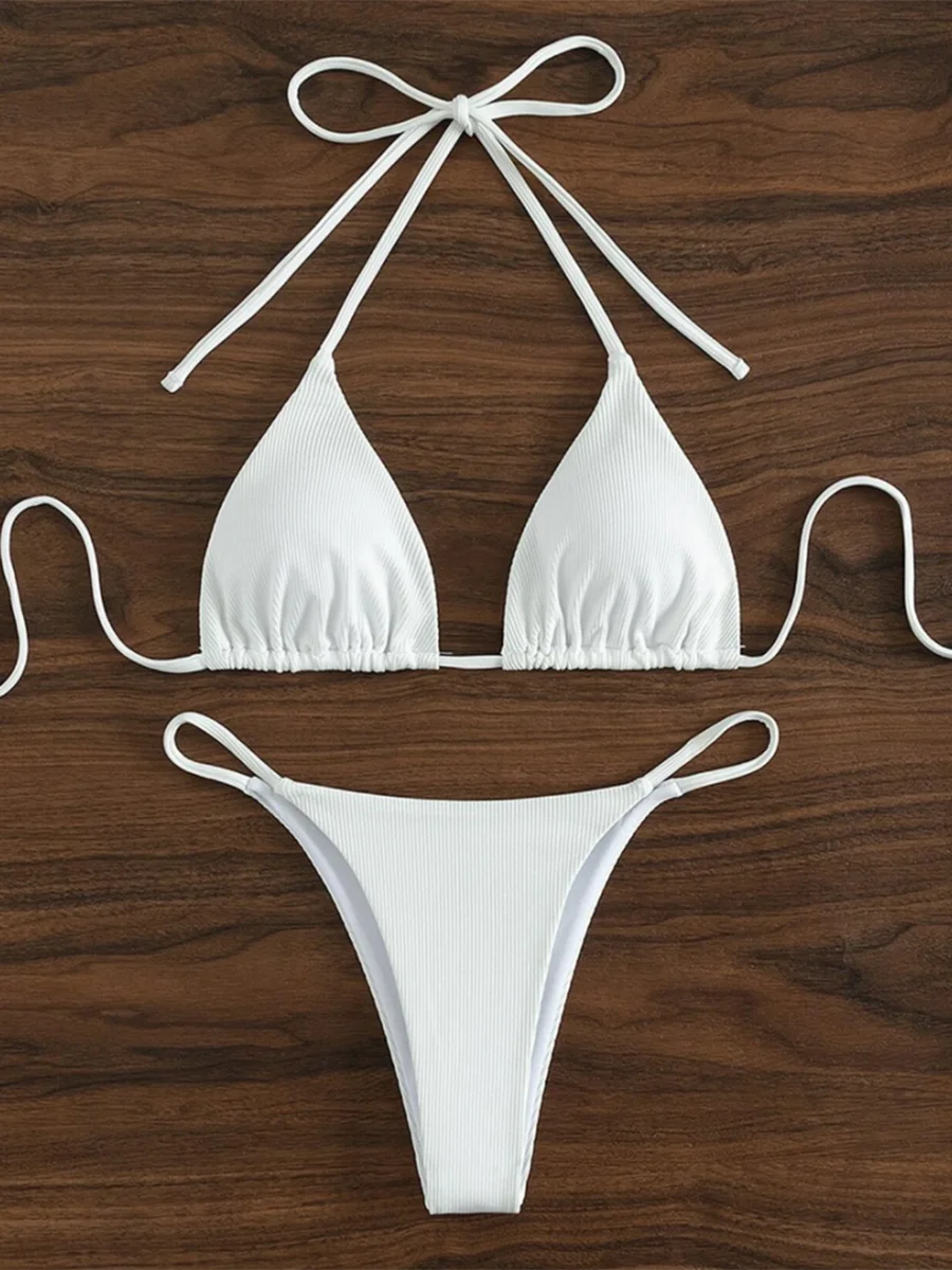 Voguable  String Thong Bikinis Women Sexy Triangle Swimsuit Brazil Tong Swimwear Female Padded Bathing Swimming Suit Beachwear Summer voguable