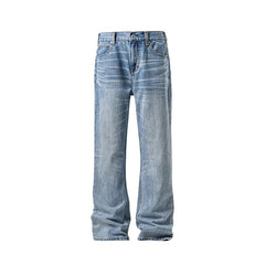 Autumn jeans Mens Classic Straight Leg Jeans Blue Washed Denim Trousers Wholesale Fall Fashion Casual Pants voguable