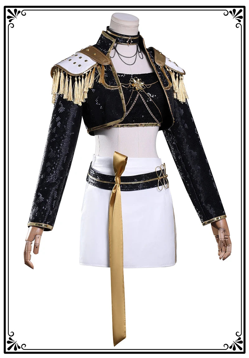 Black Golden Rumi Zoey Mira Cosplay Costume Wig Women Suit Halloween Party Role Playing Outfit voguable