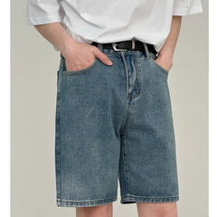 Voguable Summer Denim Shorts Men Fashion Retro Blue Denim Shorts Men Streetwear Korean Straight Jeans Men Vintage Jean Shorts M-2XL voguable