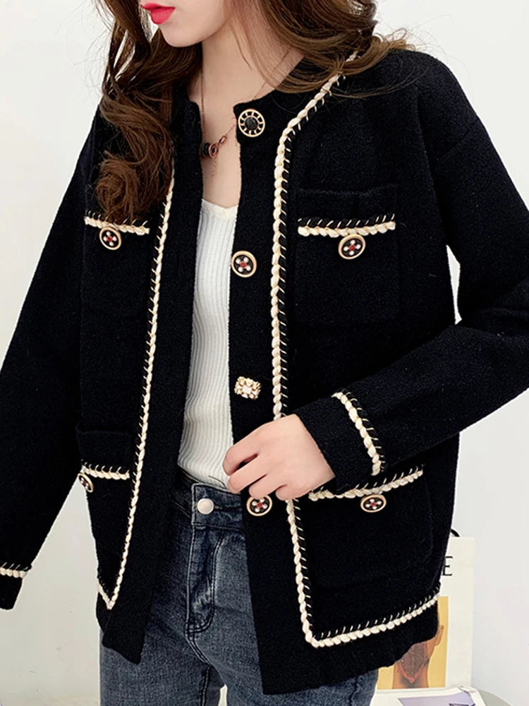 Autumn Women Coat Long Sleeve Breasted Single Korean Soft Fashion Button Wool Jacket White Black Winter Casual Lady Clothes voguable