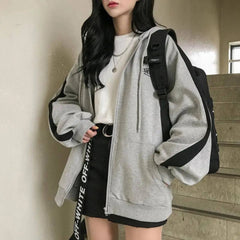Autumn Hooded Sweatshirt Women's New Style Harajuku Style Loose Sports Long-sleeved Top Spliced women's Jacket voguable