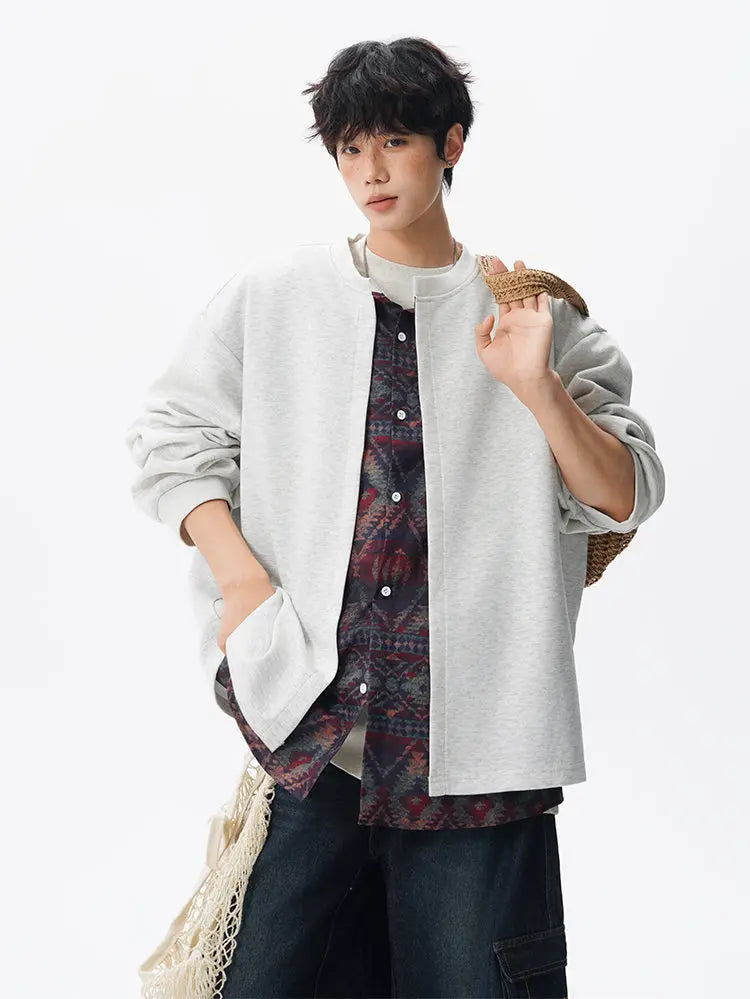 Jacket men Stand Up Collar Single Breasted Fake Two Piece Jacket Autumn Thin Ethnic Print Patchwork Mens Outerwear Coat men new voguable