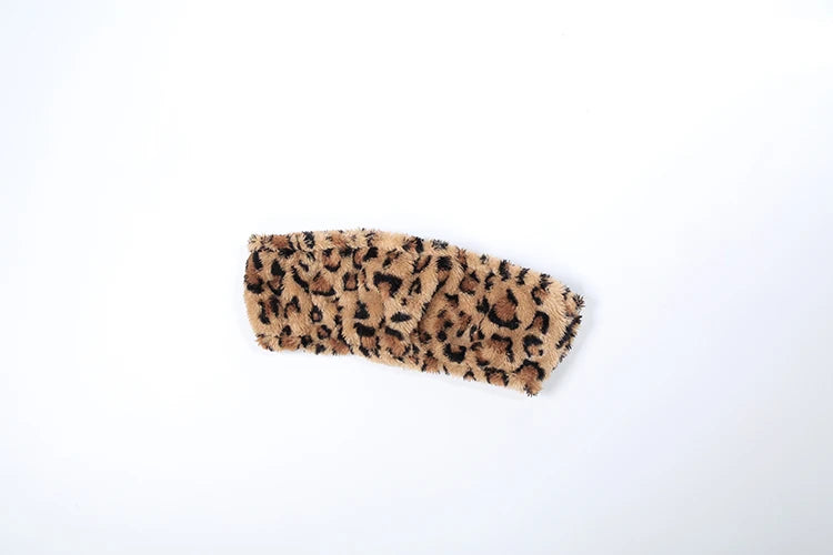 Voguable  Furry Leopard Print 2-Piece Set Women Punk Style Hottie Sleeveless Crop Vest+Wide Pants Trend Matching Street Suits voguable