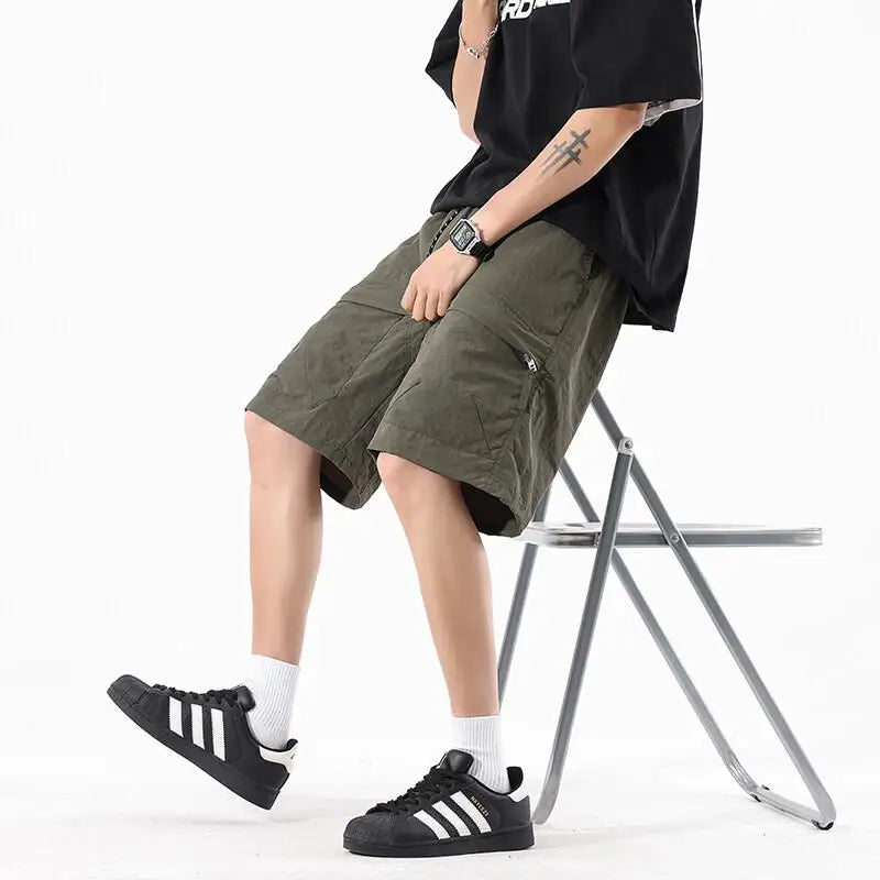 Voguable  M-XXXXXL Plus Size Men Utility Cargo Shorts with Adjustable Drawstring - Comfortable & Stylish Casual Wear for Men 5XL 4XL 3XL voguable