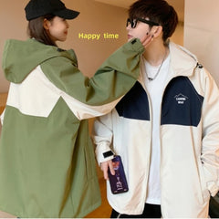 Voguable  High-End Men & Women Charge Jacket New Windbreaker Waterproof Korean Version Baseball  Jacket Ins Hooded Couple Sport Coat voguable