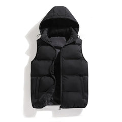 Autumn Winter Men's Vest Jacket Waterproof Warm Sleeveless Vests Men Jacket Fashion Hooded Casual Vest Mens Thicken Waistcoat voguable