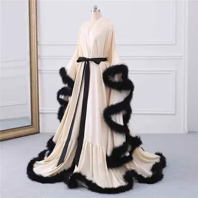 Voguable  Autumn Winter Women's Sexy Tight Fashionable Sleeveless Shawl Wedding Dress Waist Tied Silk Underwear Multi-Color Accessories voguable