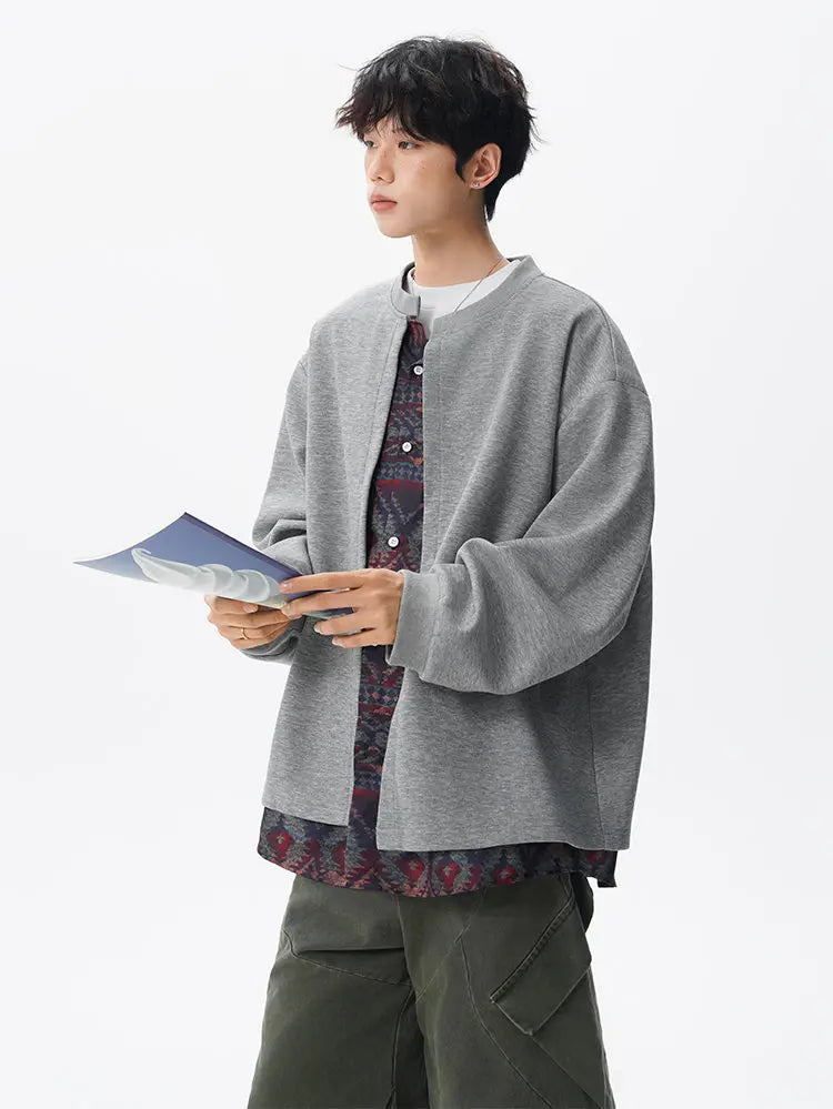 Jacket men Stand Up Collar Single Breasted Fake Two Piece Jacket Autumn Thin Ethnic Print Patchwork Mens Outerwear Coat men new voguable
