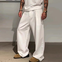 New Light Business Men Suit Pants Light Luxury Draped Solid Color Curved Knife Pants Elegant Straight Trousers Dress Pants M-3XL voguable