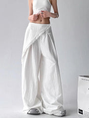 High Waist Streetwear Loose Pant Women Vintage Loose Design Wide Leg Trousers Casual All Match Summer Bf Hip Hop Pants New voguable