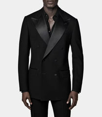 Voguable  Men Suits Double Breasted Spliced Collar Tailor-Made 2 Pieces Blazer Pants Formal Prom Wedding Groom Customized voguable