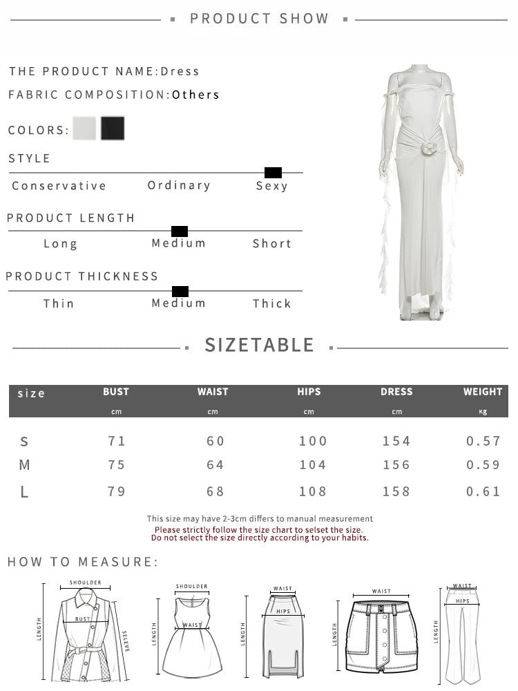 Voguable  Wedding Long Dress Women 3d Flowers Slash Neck Backless Irregular Ruffled Tassels Dinner Party Elegant Chic Vestidos voguable