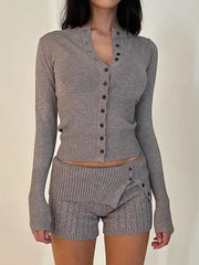 Voguable Autumn Sweater Cardigan Women Knitted Single-breasted Crew Neck Sweaters Coat Female Casual Knitwear Korean New voguable