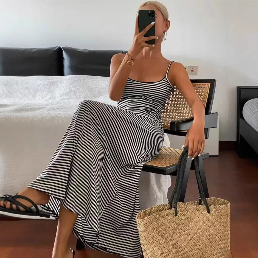 Voguable  European and American summer new sexy fashion temperament backless figure-fitting and slimming suspender stri voguable