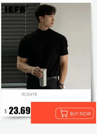 Korean Style Men's T-shirts Short Sleeve Casual Lace-up Design Solid Color Tees Hollow Out Loose Male Tops Summer 9W3719 voguable