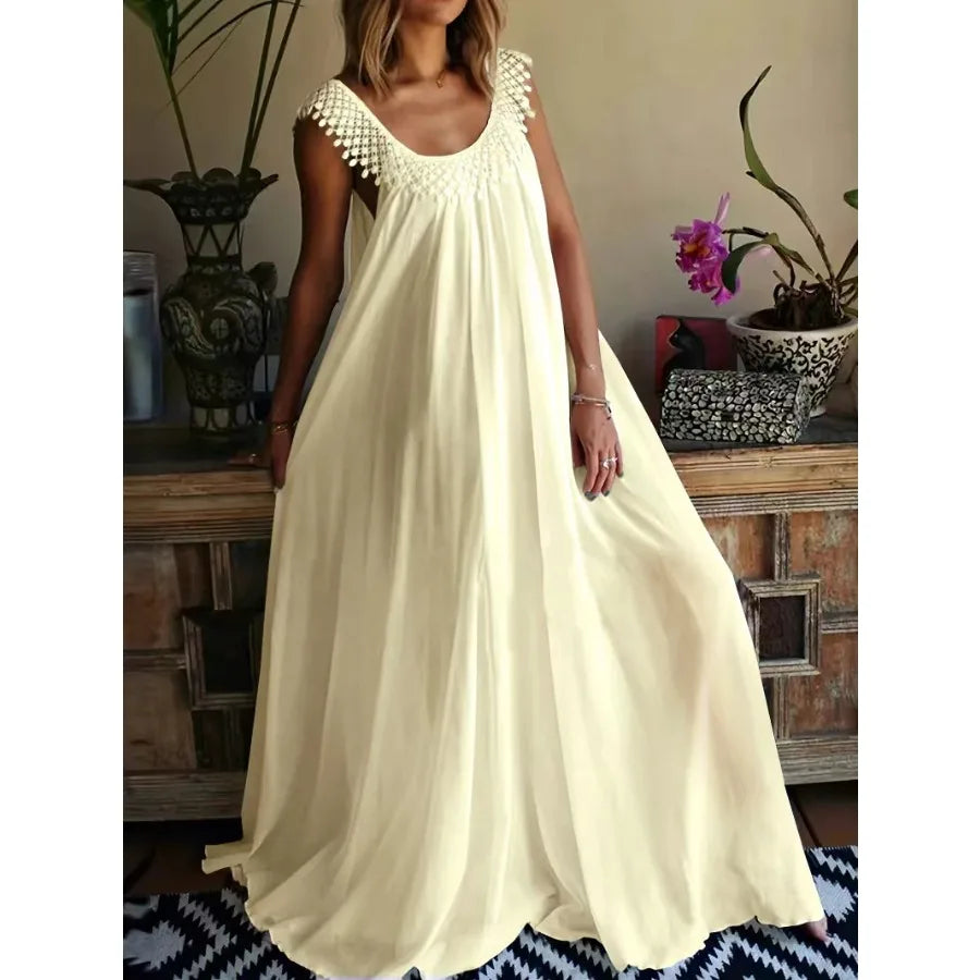 Voguable  Summer European and American -   simple solid color high-end jumpsuit long dress voguable