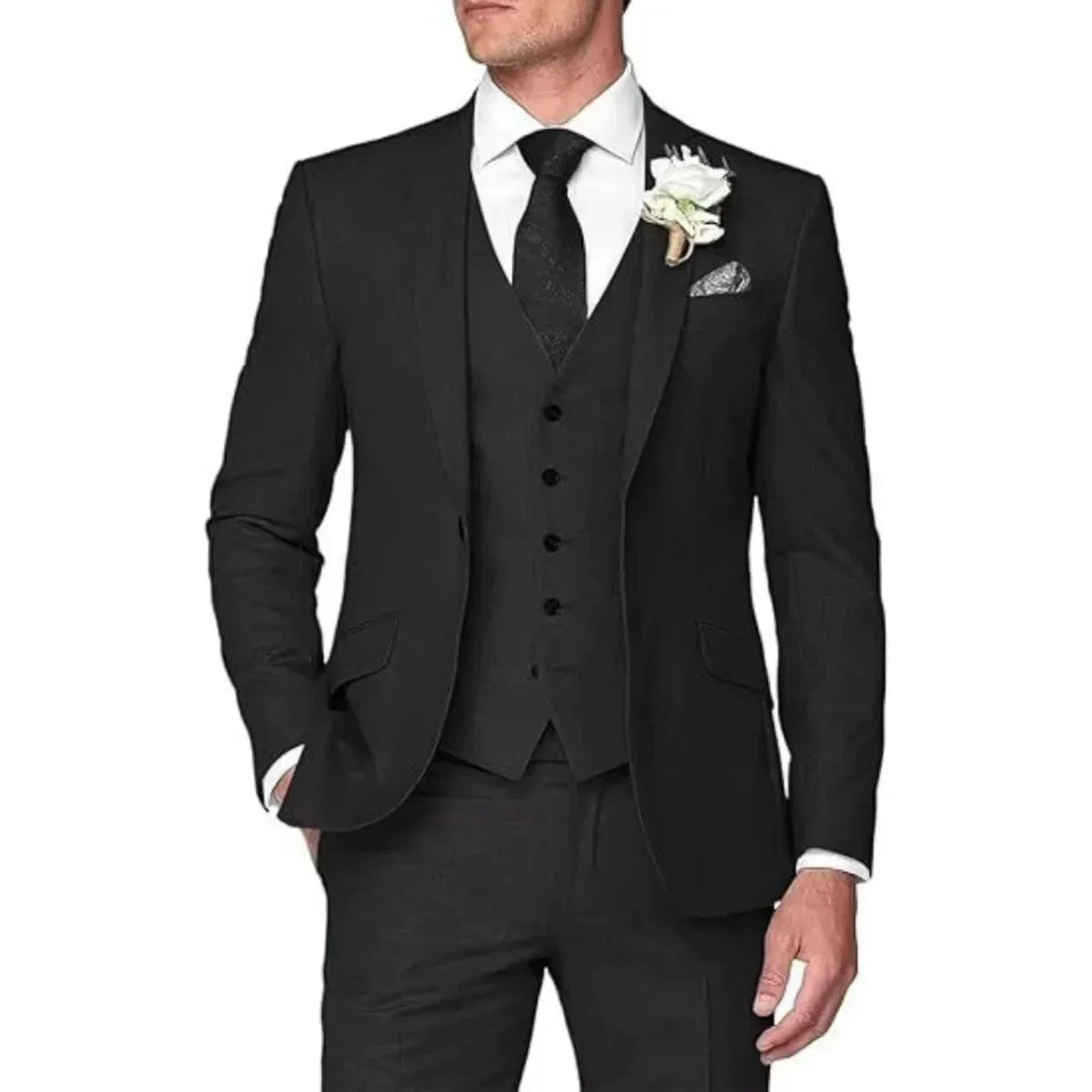 Voguable  Classic Men's 3pcsTuxedo Suit Colorful Blazer Vest And Pants Set Single Button High-Quality Men's Costume for Formal Occasions voguable