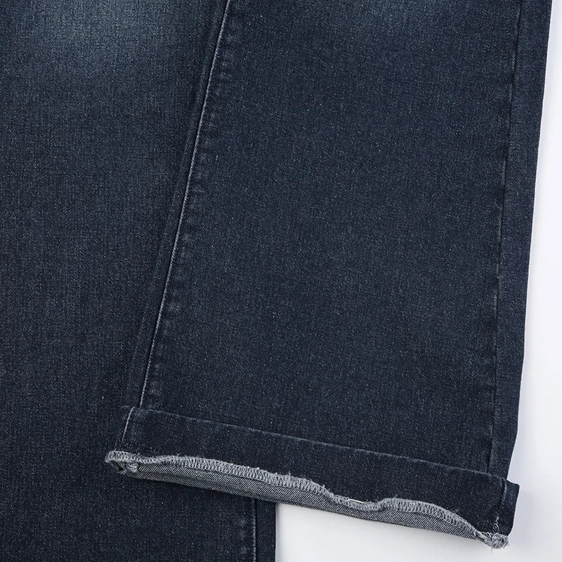 Safari Style Button Decoration Jeans Basic Loose Low-Waisted Wide Leg Pants Women Autumn Winter Streetwear Ladies voguable