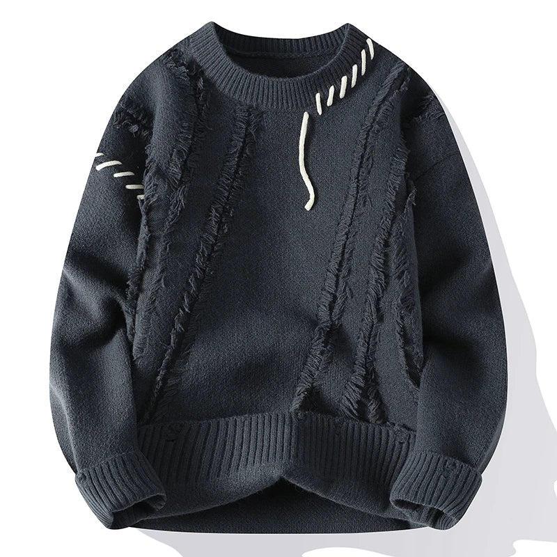 Voguable  Autumn Winter Warm Men Sweaters Fashion Turtleneck Patchwork Pullovers New Korean Streetwear Pullover Casual Men Clothing voguable