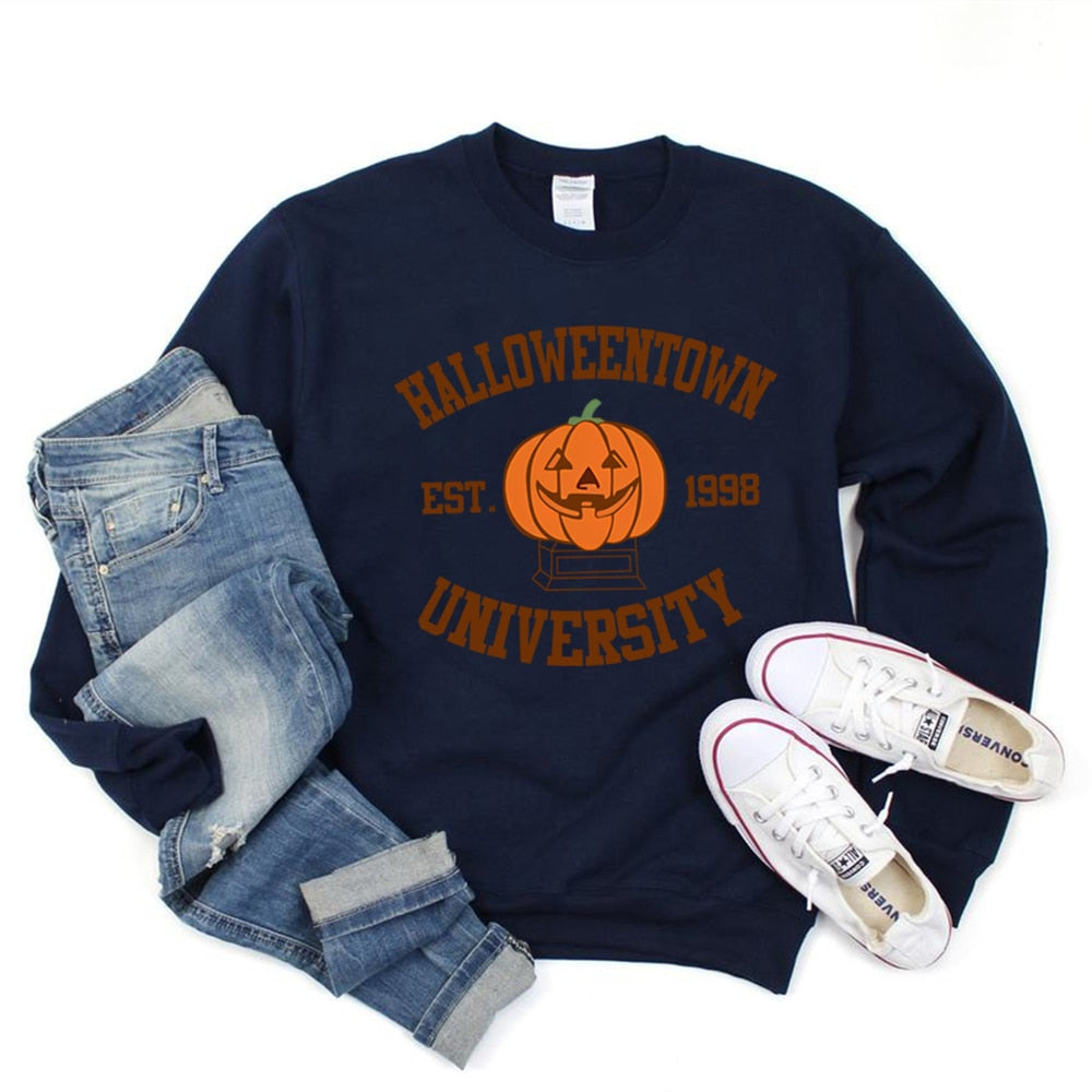 HalloweenTown 1998 Sweatshirt Halloweentown University Hoodie Halloween Party Sweater Vintage Fall Pumpkin Crewneck Sweatshirts voguable