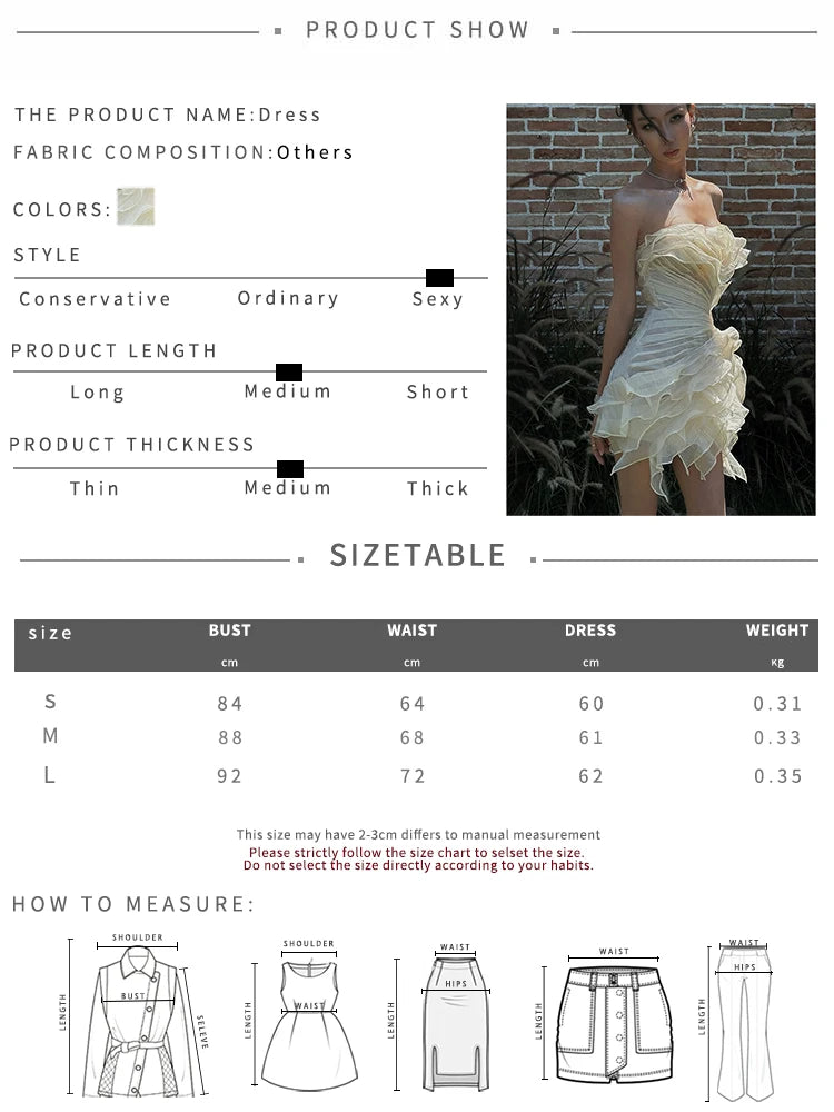 Voguable  3d Flower Decoration Mini Dress Woman Sexy Wrap Chest Backless Shape Waist Mesh Tierred Design Ruched Elegant Bodycon voguable