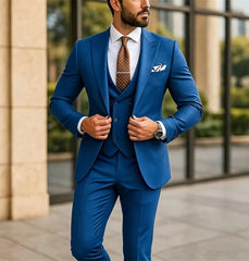 Voguable  Three-Piece Luxury Men's Suit Elegant Bespoke Wedding & Prom Attire Groom Outfit (Jacket+Vest+Pant) voguable