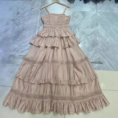 Fashion Hollow Out Dress Women's Strap Strapless Lace Casual A Line Dresses 2025 Summer New Tide 3QW1360 voguable