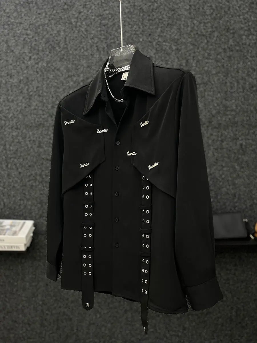 2025 Spring Autumn New High-end Niche Long Sleeve Shirt Men's Fashion Korean Style Fashion Handsome Loose Men's Shirt Aesthetic voguable