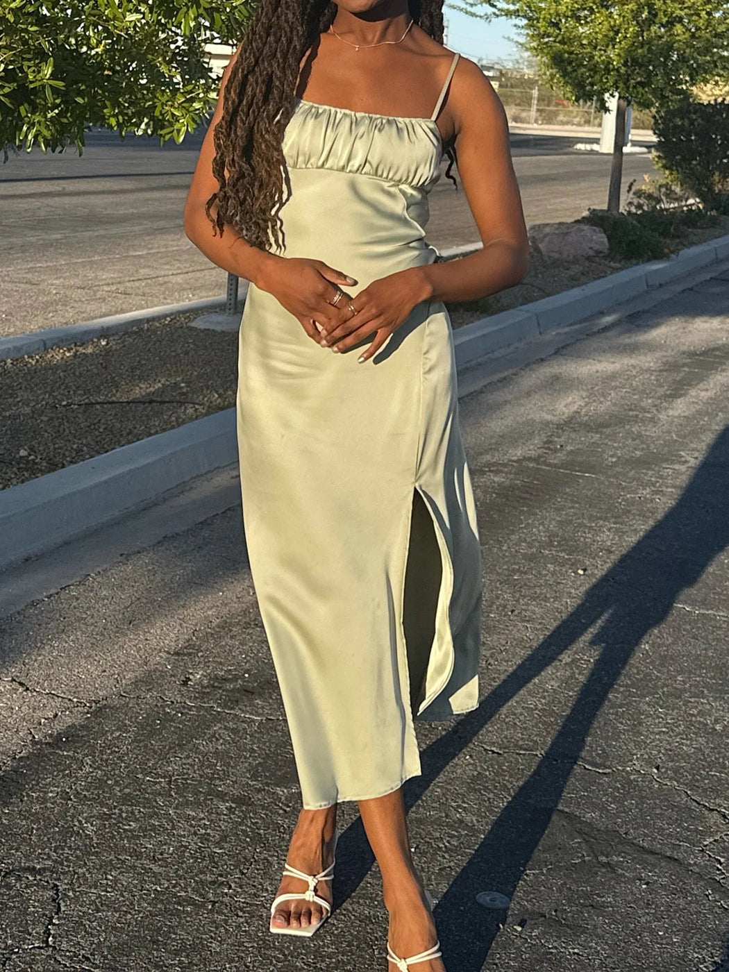 Eyelets Knit Tight Long Dress White Solid Color Women Dress For Summer Spring Square Collar Sleeveless Sexy Beach Party Dresses voguable