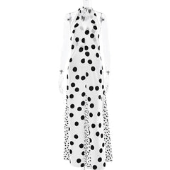 Voguable  Women's Floral Maxi Dress Halter Tie Deep V Polka Dot Sexy Backless Patchwork Contrast Slim A-Line Long Dress Partywear voguable