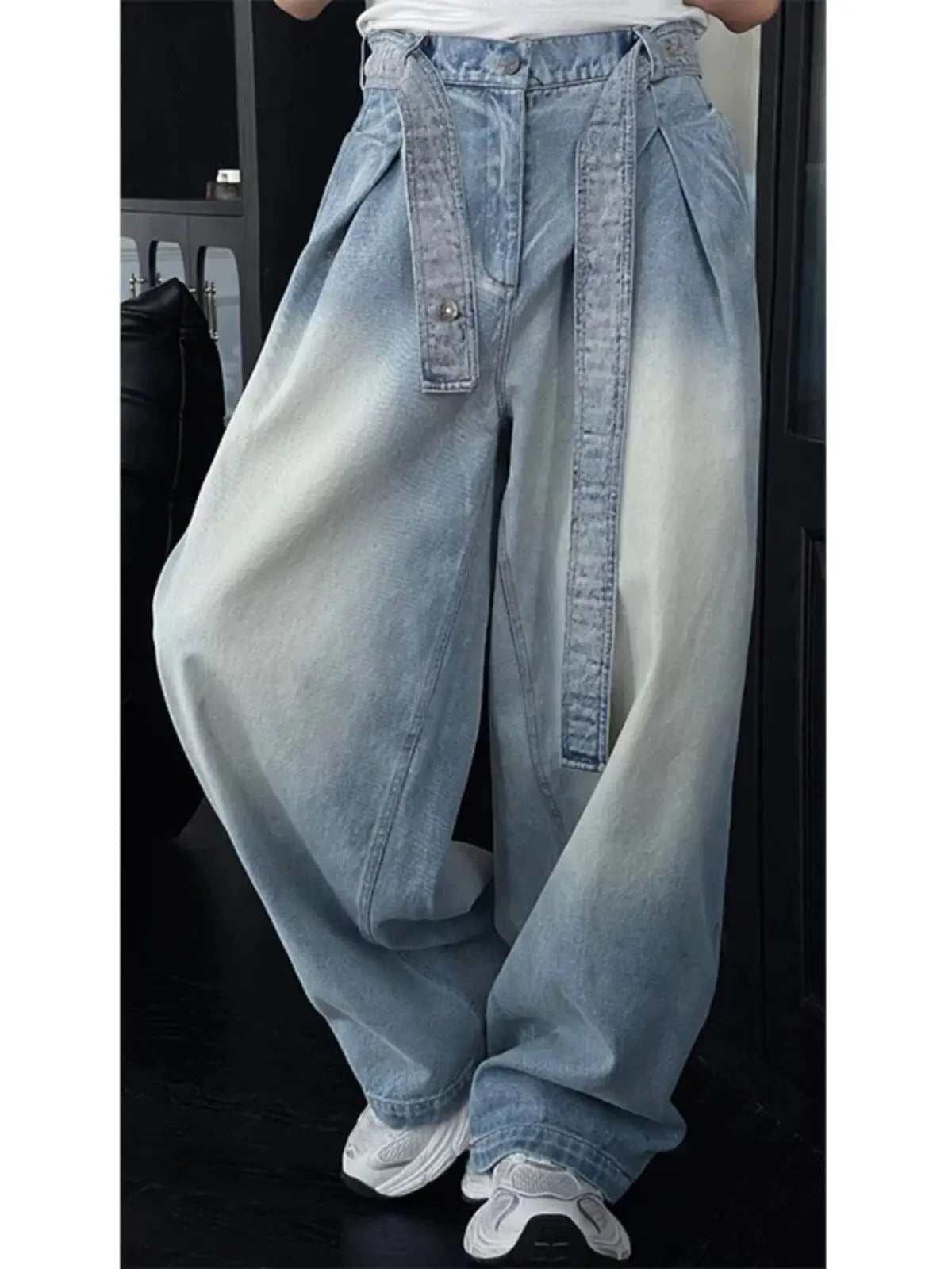 Mens Loose Fit Washed Wide Leg Jeans man baggy Floor Dragging Casual Streetwear Denim Pants  Trending Fashion High Quality voguable