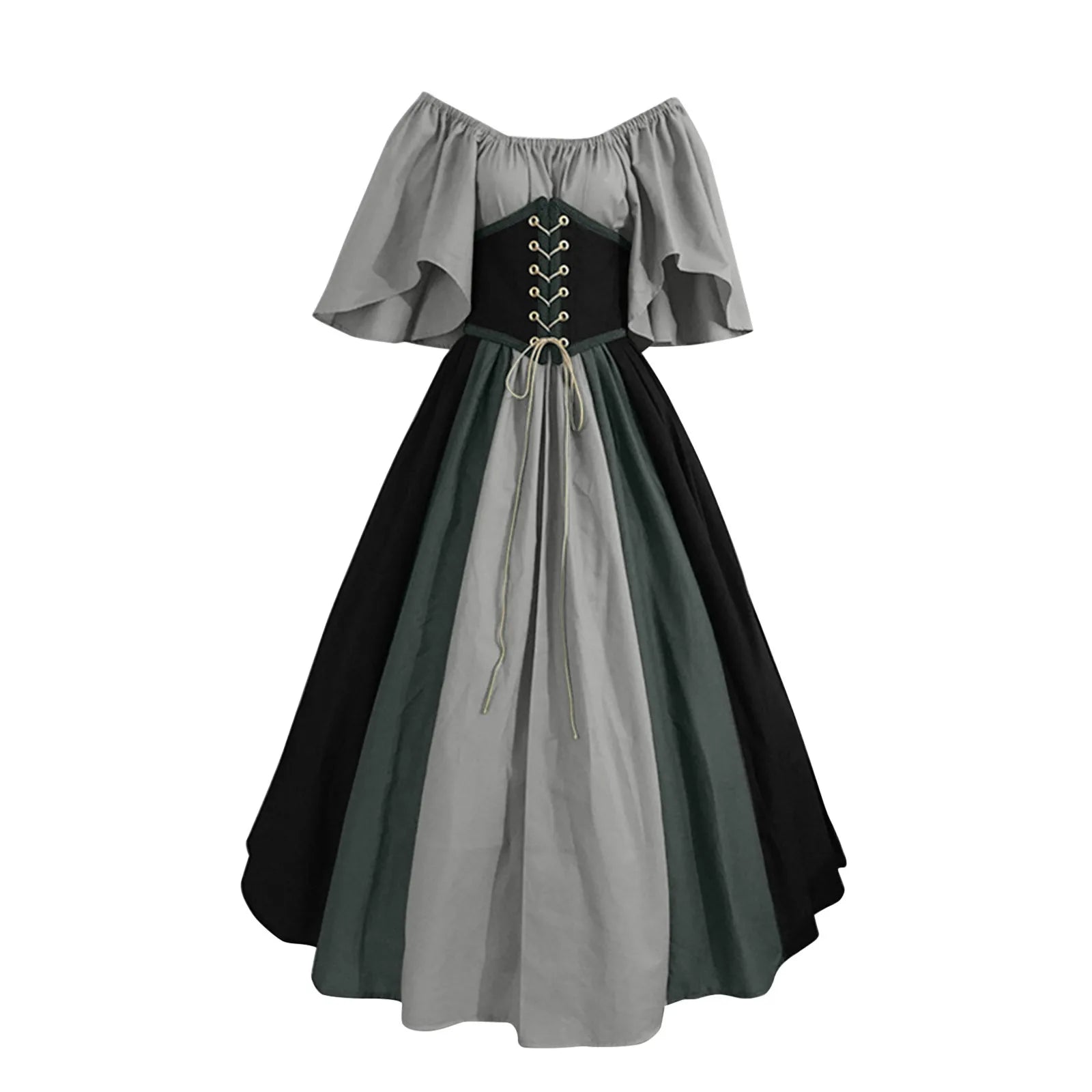 Palace Medieval Costume Women Christmas Dress Vintage Victoria Lace Up Vintage Carnival Party Long Robe Cosplay Fancy Clothing voguable