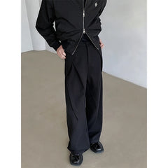 Voguable Black Suit Pants Men Fashion Society Men Dress Pants Korean Loose Straight Wide Leg Pants Men Office Formal Trousers M-2XL voguable