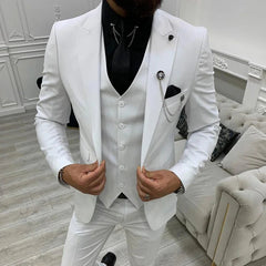Voguable  New Classic Wedding Suits For Men 3 Piece Slim Fit Best Man Groom Tuxedo Formal Dinner Prom Suit Male Clothes(Blazer+Vest+Pants) voguable