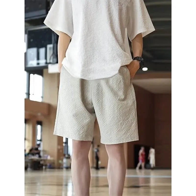 New Men's Summer Shorts Cool Breathable Loose Ultra-thin 5-point Pants Outdoor Travel Casual Drawstring Shorts High quality voguable