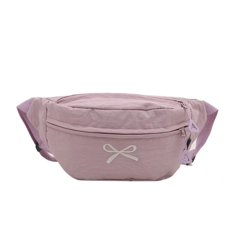 All Match Kawaii Bow Embroidery Chest Bags Korean Women Casual Y2k Aesthetic Shoulder Bag Vintage Simple Chic Handbags Crossbody voguable