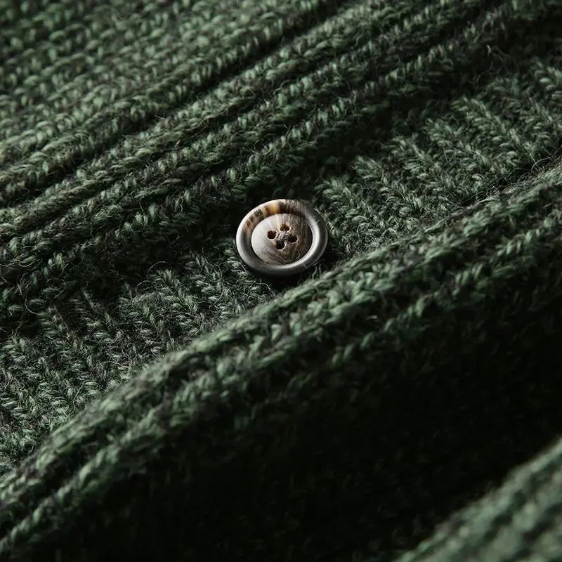 American High-end Knit Cardigan Men's Stand Collar Sweater Cardigan Korean 2025 New Spring Autumn New Sweater Button Jacket Chic voguable