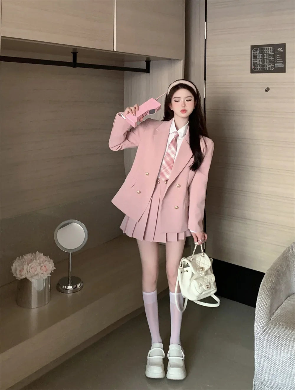 Voguable  Japanese Student JK School Uniform Korean Fashion Sweet Blazers School Girls Uniform Sexy Kawaii Mini Pleated Skirt Uniform Y2k voguable