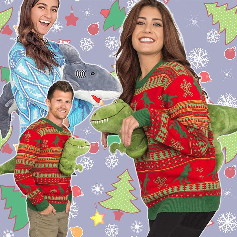 3D New in Ugly Christmas Sweater for Men and Women Fashion High Street Vintage Long Sleeve Couple Pullover Knitwear Funny Tops New Year voguable