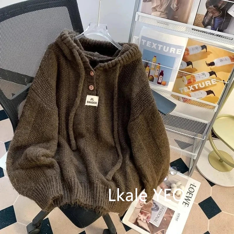 Women's Knitting Pullover Sweater Autumn/Winter Temperament Femme Bottoming Tops Fashion Thickening Loose Ladies Jumper voguable