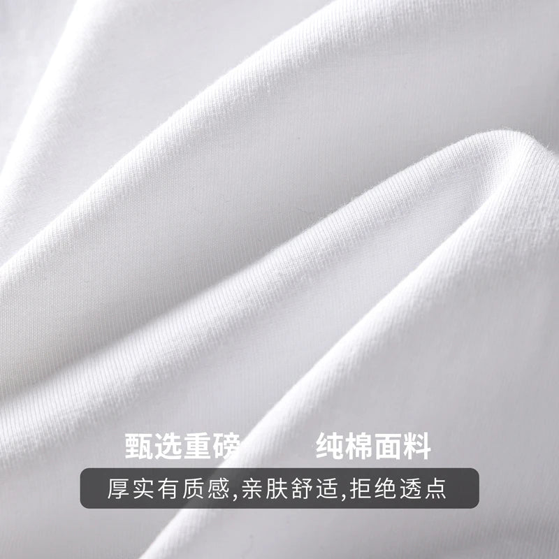 2pcs Solid Color Cotton Vest Men's White O-Neck Loose Sleeveless T-shirt Basic Models All-match Sports Running Tank Tops voguable