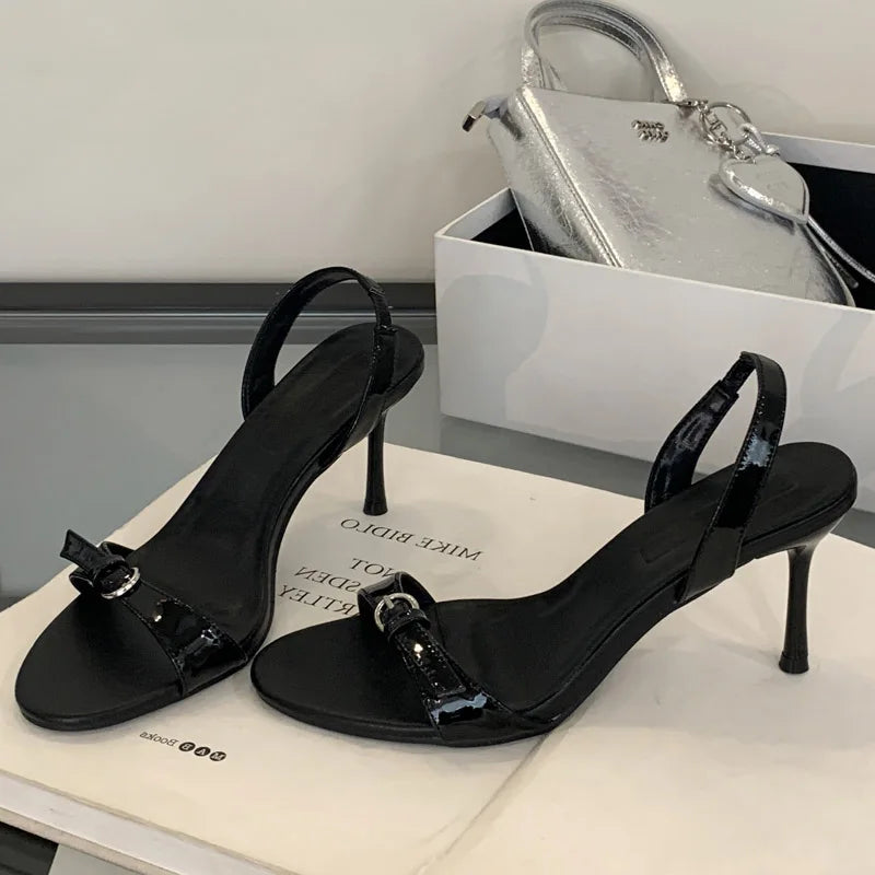 Voguable  Summer Fashion Open Toe Sandals Women Thin Low Heel Gladiator Narrow Band Party Shoes voguable